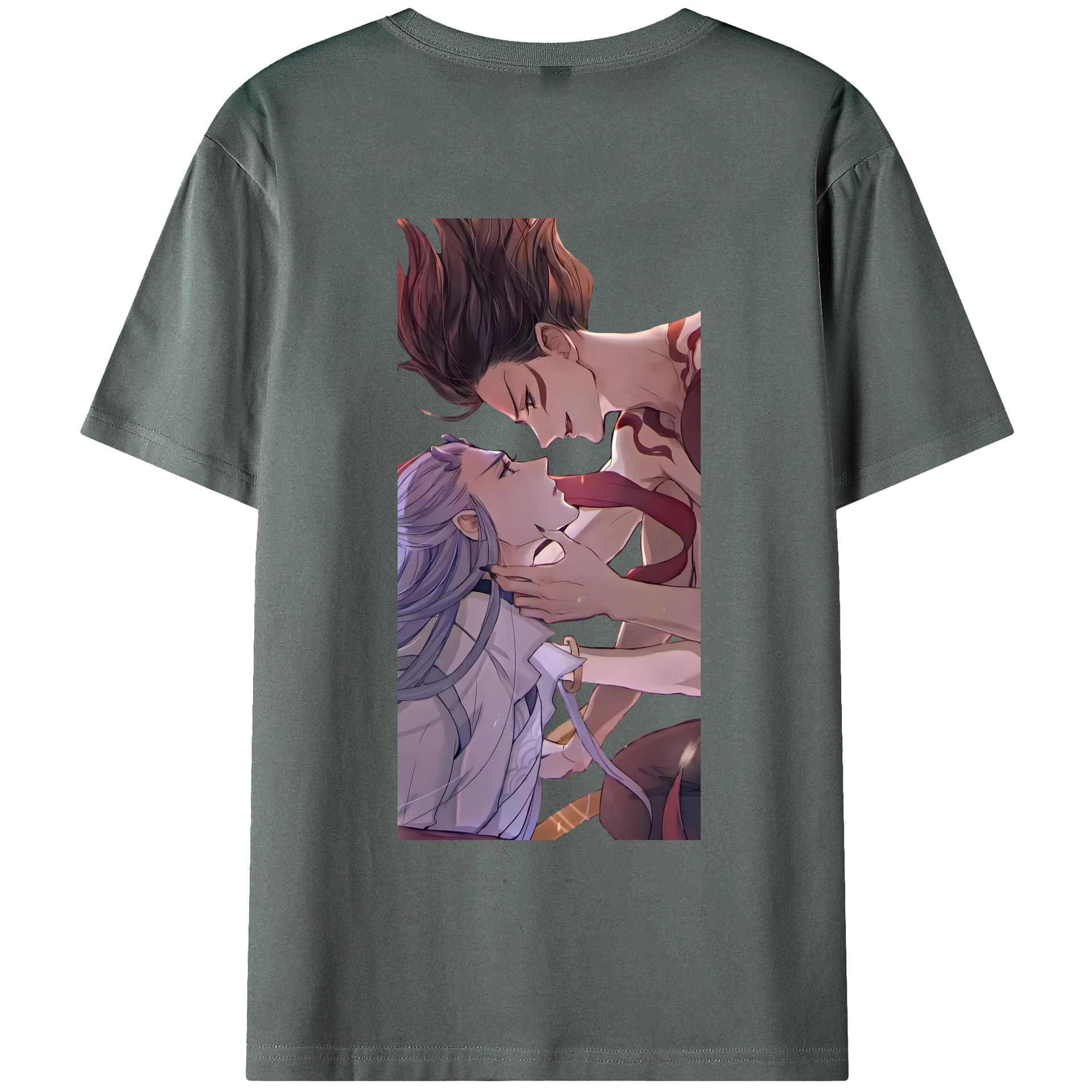 （画像用） Ne Zha 2 ナタ 魔童の大暴れ 綿100％ メンズ半袖Tシャツ（バックプリント） 通気性